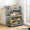 Étagères de cuisine sur pied multifonctionnelles, Étagère en métal Porte-épices - Organisateur d'assaisonnement, – Image 2