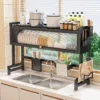 Supports de rangement en fer et de comptoir multifonctionnel pour évier et égouttoir à vaisselle – Image 1