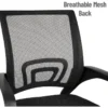 Chaise de Bureau à Concussion Ergonomique, Fauteuil Réglable avec Accoudoirs, – Image 6