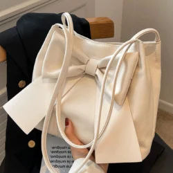 Sac à bandoulière à nœud papillon de grande capacité, à la mode, mignon Kawaii, décor de seau d'eau, sac à main léger et décontracté