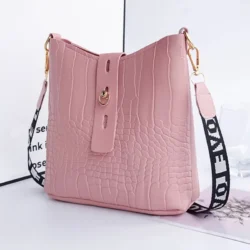 Sac à bandoulière Crocodile pour femmes, ruban imprimé, sangle d'épaule, sac seau de grande capacité