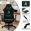 Chaise de jeu Symino avec repose-pieds, chaise PC design chaise de course, cuir PU vintage, chaise de bureau ergonomique – Image 4