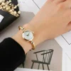 Montre de luxe en acier inoxydable pour femme, petit bracelet en or, montre-bracelet à quartz pour femme, – Image 3