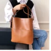 Sacs à bandoulière en cuir pour femmes, sacs à main seau, design décontracté, – Image 4