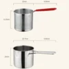 Friteuse en acier inoxydable 304, avec panier à frire, Pot alimentaire auxiliaire pour approfondir le Pot à lait japonais, – Image 6