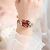 POEDAGAR-Montre-bracelet à quartz rectangulaire en acier inoxydable pour femme, élégante, étanche, – Image 6