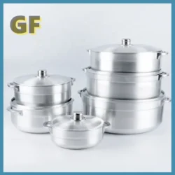 Ensemble de 6 pièces casseroles en aluminium forgé, marmite à soupe, casserole moulée sous pression,