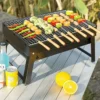 Brochettes de Barbecue réutilisables en acier inoxydable, 10 pièces, pour Camping en plein air, pique-nique, – Image 2