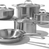 Ensemble de casseroles et poêles en acier inoxydable, 5 plis plaqués, – Image 2