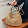 Sacs à main tricotés en paille pour femmes, sacs à bandoulière, – Image 1