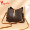 Yogodlns mode sac seau femmes sac à bandoulière en cuir PU nouvelles marques sac à bandoulière concepteur rabat sacoche sac sacs de créateurs – Image 1