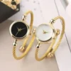 Montre de luxe en acier inoxydable pour femme, petit bracelet en or, montre-bracelet à quartz pour femme, – Image 1