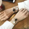 Montre de luxe en acier inoxydable pour femme, petit bracelet en or, montre-bracelet à quartz pour femme, – Image 2