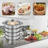 Cuiseur vapeur multifonction en acier inoxydable à 5 couches, 26cm/28cm/30cm, pour la cuisson – Image 2