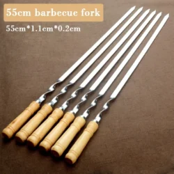 Bâtonnets de gril d'extérieur en acier inoxydable, modules de barbecue, sacs de gril, 55cm