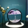 Sablier 3D, sable mouvant mobile, image d'art, verre rond, paysage de sable de mer profonde, peinture artisanale fluide, décoration de bureau et de maison, cadeau – Image 6