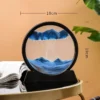 Sablier 3D, sable mouvant mobile, image d'art, verre rond, paysage de sable de mer profonde, peinture artisanale fluide, décoration de bureau et de maison, cadeau – Image 2