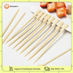 barbecue en bois de poulet, 9 cm, 12 cm, 15 cm, 18 cm, 20 cm, 25cm, bâtons de fruits, pics à pagaie plats, planche de fête en plein air, outils de cuisine, 100 pièces
