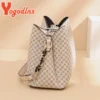 Yogodlns mode sac seau femmes sac à bandoulière en cuir PU nouvelles marques sac à bandoulière concepteur rabat sacoche sac sacs de créateurs – Image 5