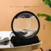 Sablier 3D, sable mouvant mobile, image d'art, verre rond, paysage de sable de mer profonde, peinture artisanale fluide, décoration de bureau et de maison, cadeau – Image 3