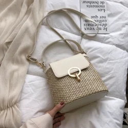 Sacs à main et chaînes décontractées paille, sacs en rotin, sac à bandoulière