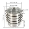 Cuiseur vapeur multifonction en acier inoxydable à 5 couches, 26cm/28cm/30cm, pour la cuisson – Image 6