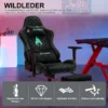 Chaise de jeu Symino avec repose-pieds, chaise PC design chaise de course, cuir PU vintage, chaise de bureau ergonomique – Image 6