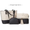 Ensemble de Sac à trois pièces, sac de luxe une épaule sac à main fourre-tout – Image 7