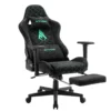 Chaise de jeu Symino avec repose-pieds, chaise PC design chaise de course, cuir PU vintage, chaise de bureau ergonomique – Image 1