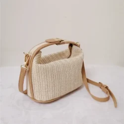 Sac à bandoulière en paille pour femmes,