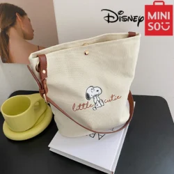 Sac seau mode toile sac à bandoulière décontracté MINISO Disney série Snoopy