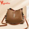 Yogodlns mode sac seau femmes sac à bandoulière en cuir PU nouvelles marques sac à bandoulière concepteur rabat sacoche sac sacs de créateurs – Image 3