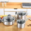 Ensemble de casseroles en acier inoxydable 16/20/24cm, Pot à soupe épais à Angle droit, Pot à lait, Pot à frire, cuiseur vapeur, ustensiles de cuisine – Image 2