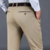 Pantalon décontracté homme classique - Coupe droite ample et taille haute - Tissu 98% coton avec élastique – Image 2