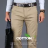 Pantalon décontracté homme classique - Coupe droite ample et taille haute - Tissu 98% coton avec élastique – Image 1