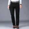 Pantalon décontracté homme classique - Coupe droite ample et taille haute - Tissu 98% coton avec élastique – Image 5