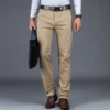 Pantalon décontracté homme classique - Coupe droite ample et taille haute - Tissu 98% coton avec élastique – Image 3
